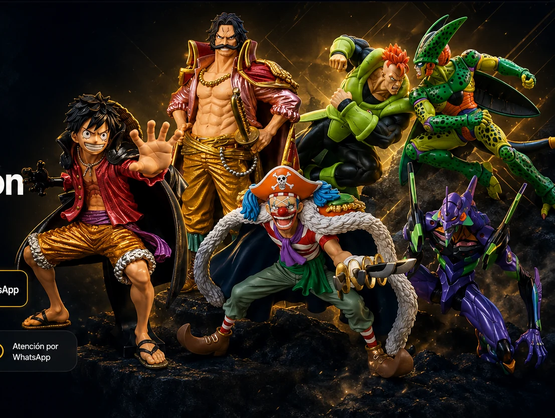 Figuras de colección de One Piece, Dragon Ball y Evangelion
